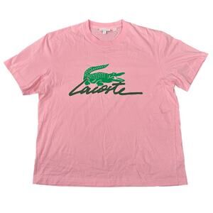 Lacoste Men's Short Sleeve Pink Cotton T Shirt Size L